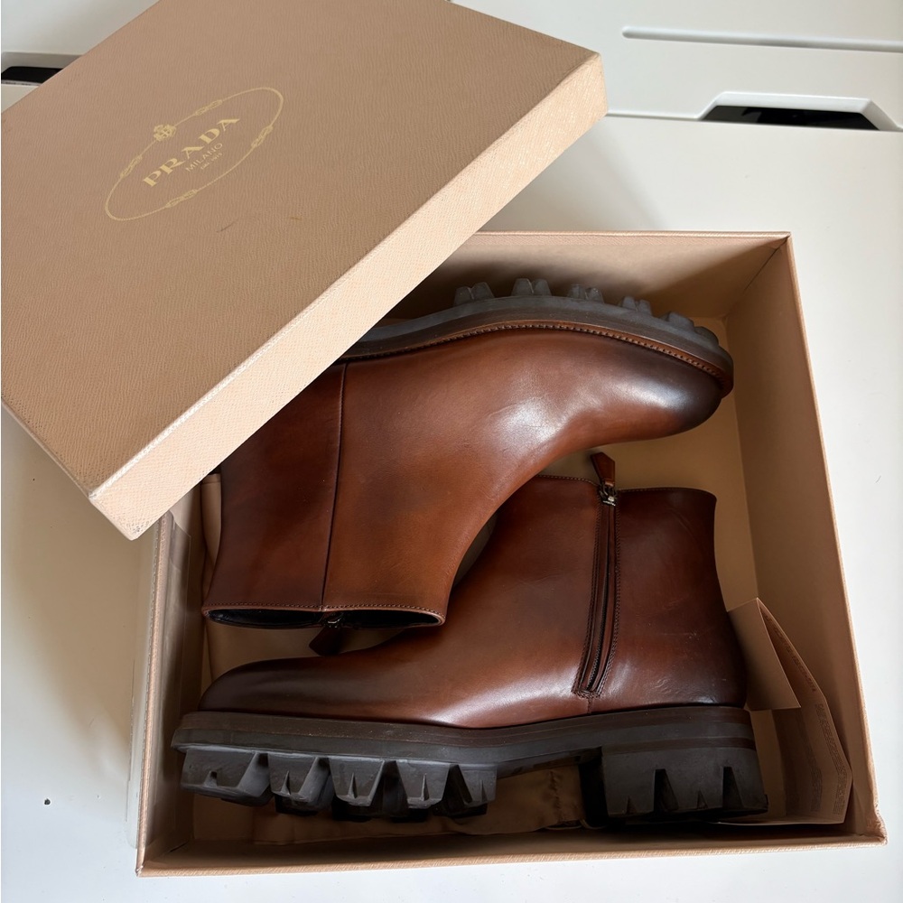 Prada Women’s Brown Leather Boots